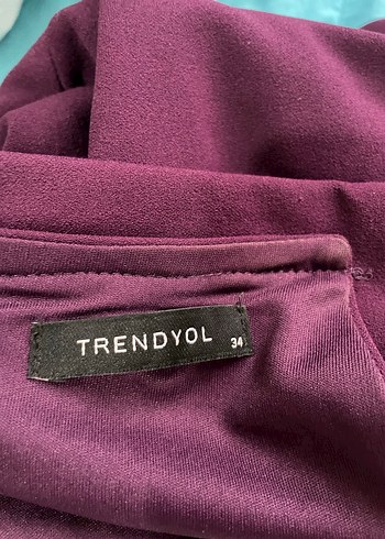 Mor Uzun Drapeli Kadın Abiye Elbise - Görsel 4