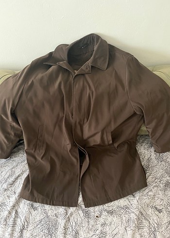 Calvin Klein Drapeli Kahverengi Erkek Midi Palto - Görsel 4