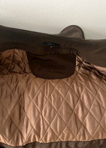 Calvin Klein Drapeli Kahverengi Erkek Midi Palto - Görsel 3