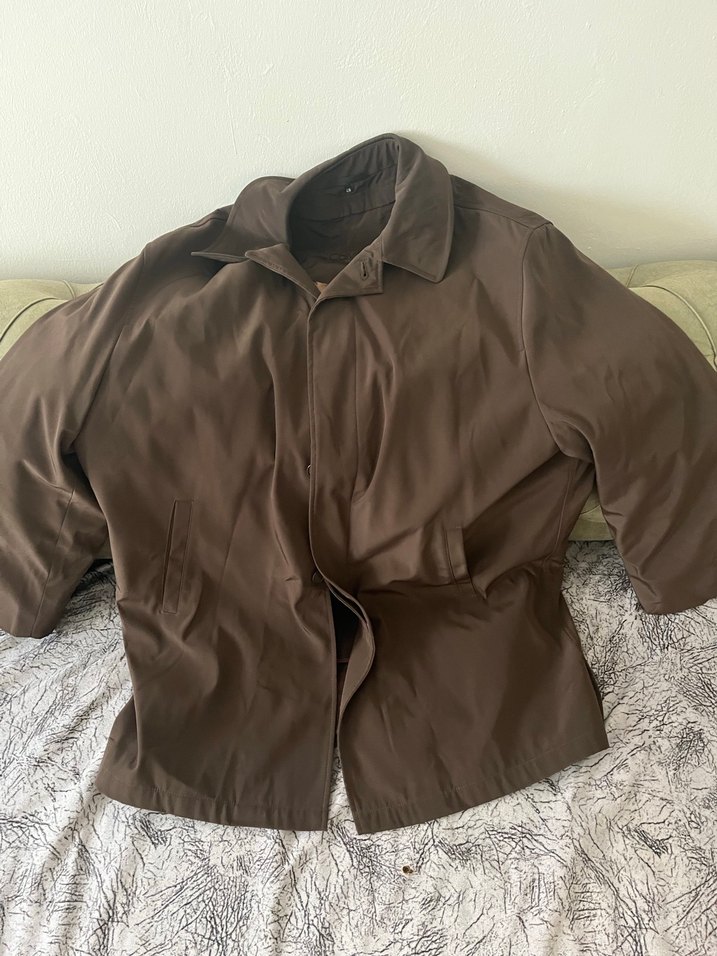 Calvin Klein Drapeli Kahverengi Erkek Midi Palto - Görsel 4