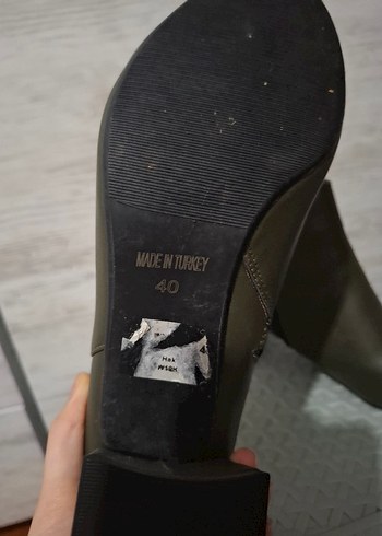 Bej Deri Kadın Topuklu Bot - Görsel 3