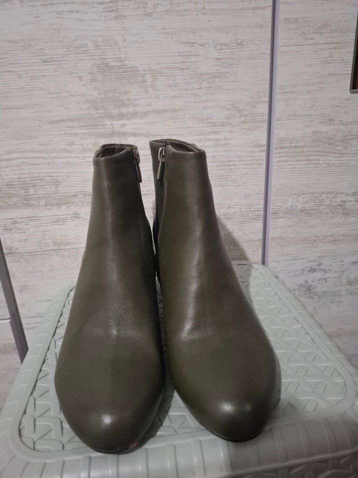 Bej Deri Kadın Topuklu Bot - Görsel 2