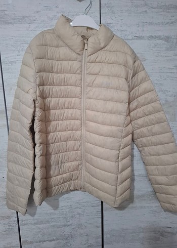 Bej Kadın Kışlık Fermuarlı Mont - Görsel 7