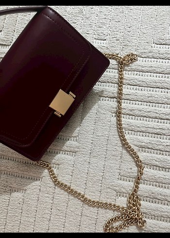 Stradivarius Bordo Çanta - Görsel 3