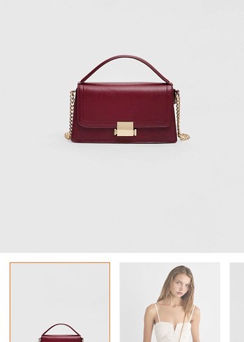 Stradivarius Bordo Çanta - Görsel 4