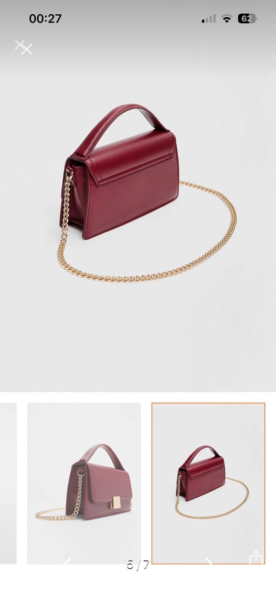 Stradivarius Bordo Çanta - Görsel 5