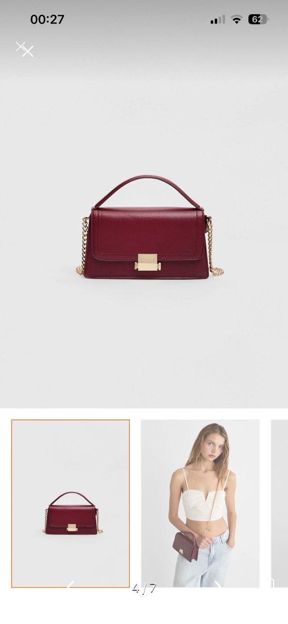 Stradivarius Bordo Çanta - Görsel 4