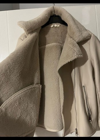 Kürklü Bej Kadın Ceket - Görsel 2