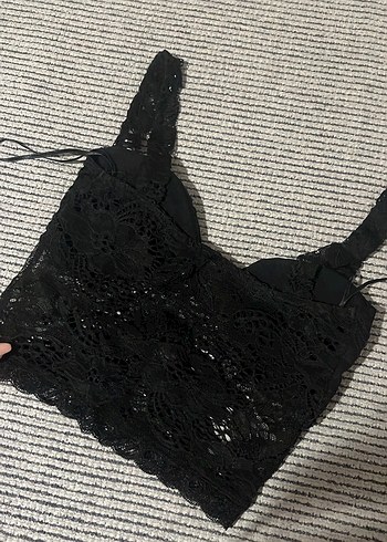 Siyah Dantelli Bralet - Görsel 2