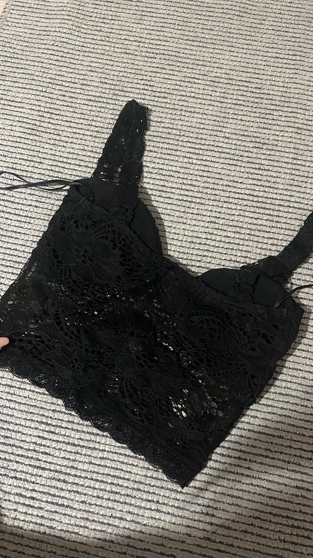Siyah Dantelli Bralet - Görsel 2