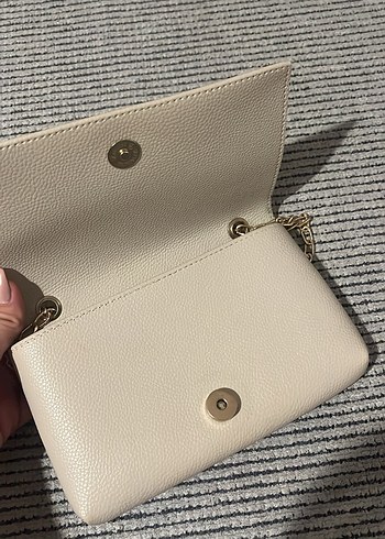 Bej Deri Zincir Detaylı Kadın Çanta - Görsel 3