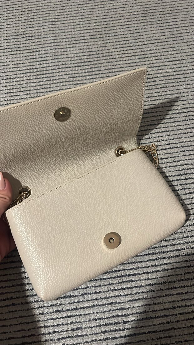 Bej Deri Zincir Detaylı Kadın Çanta - Görsel 3