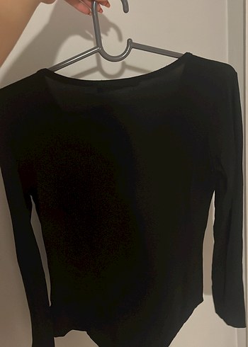 Siyah V Yaka Uzun Kollu body - Görsel 3