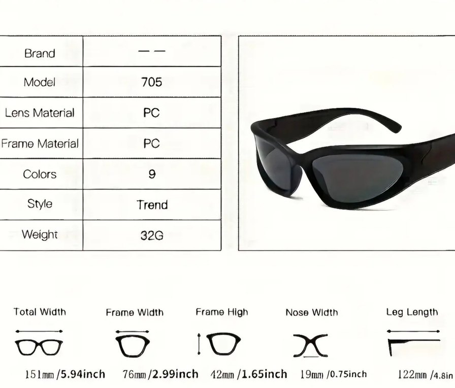 Y2k Unisex Rave Gözlük - Görsel 5