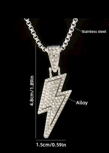 Unisex Lightning Chain Kolye - Görsel 3