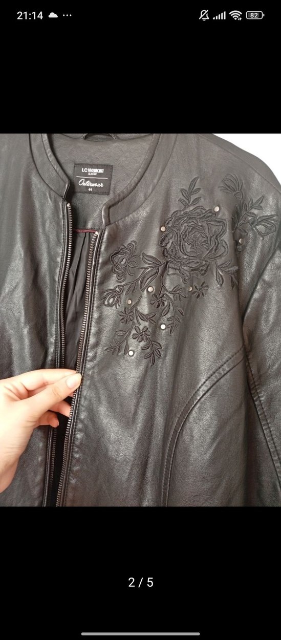 LC Waikiki Siyah Deri Biker ceket - Görsel 2