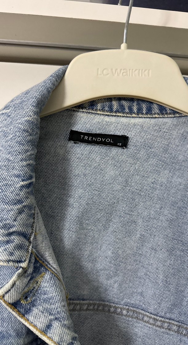 Düğmeli Gri Midi Kadın Denim Ceket - Görsel 3