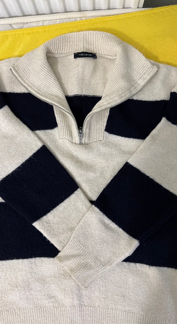 Gri Yüksek Yakalı Örgü Kadın Kazak - Görsel 3