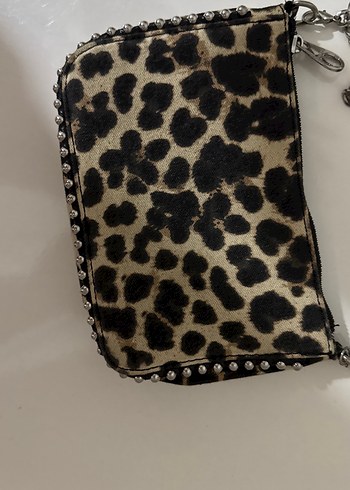 Kahverengi Leopar Desenli Zincirli Süet Çanta - Görsel 2