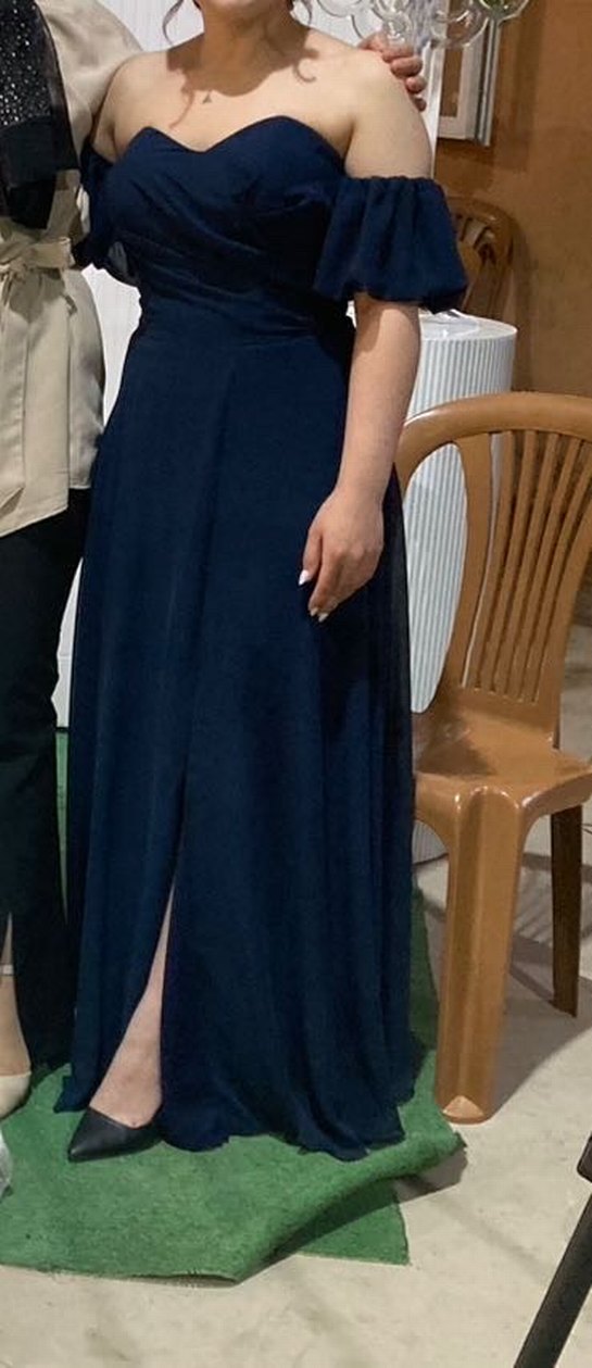 Klasik Lacivert  Abiye Elbise - Görsel 2