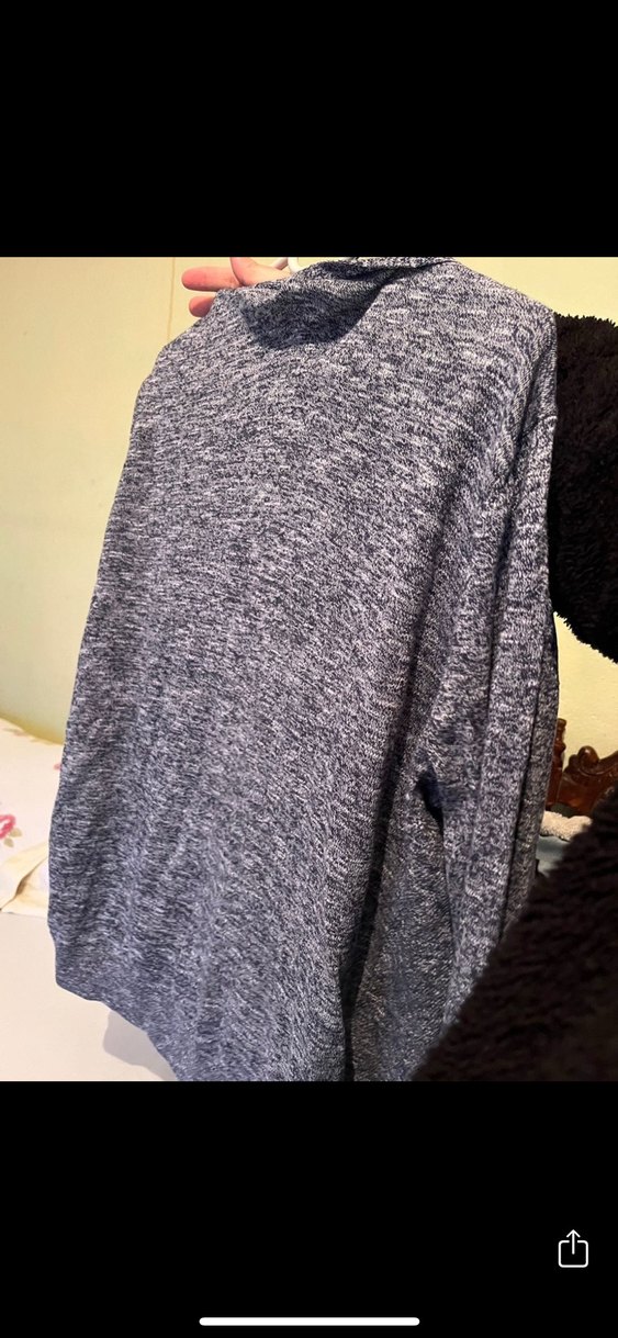 Gri V Yaka Örgü Kadın Hırka - Görsel 2