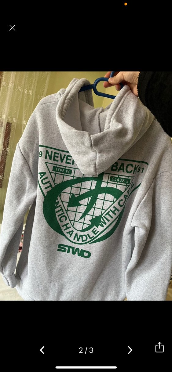 Gri Kapüşonlu Kadın Sweatshirt - Görsel 2