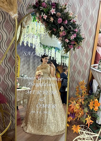 Drapeli Altın Renk Bohem nişanlık - Görsel 3