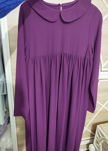 mürdüm Uzun Kollu Fırfırlı Elbise - Görsel 3