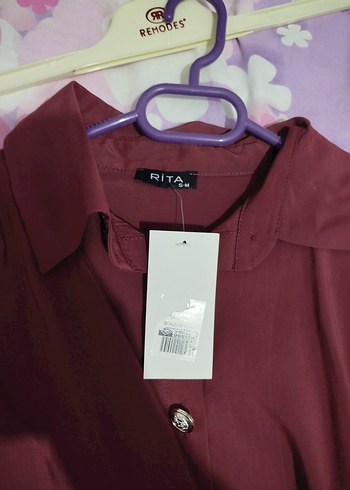 Bordo Uzun Kollu Salaş Kadın Elbise - Görsel 7