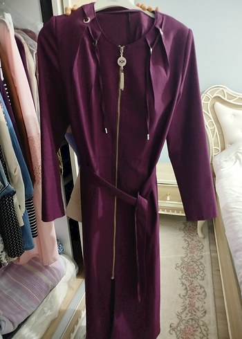 mürdüm uzun ferace pardüse kap - Görsel 2