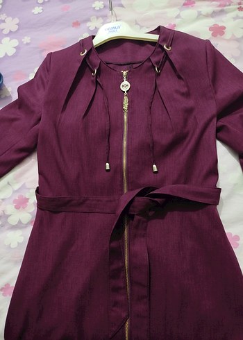 mürdüm uzun ferace pardüse kap - Görsel 3