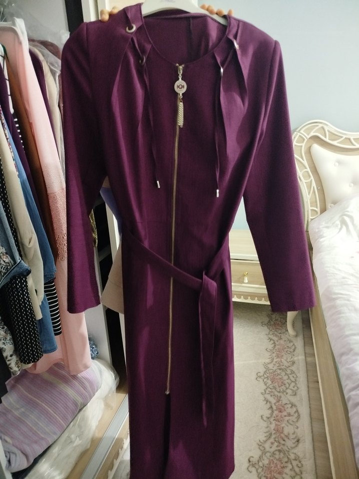 mürdüm uzun ferace pardüse kap - Görsel 2