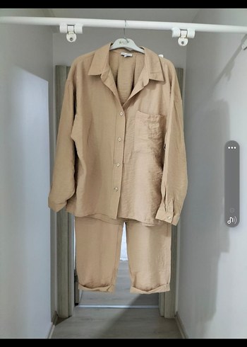 Bej Keten Kadın Takım Elbise - Görsel 2