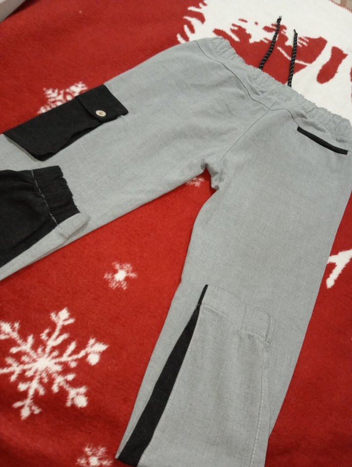 Gri Bel Bantlı Erkek Spor Pantolon - Görsel 2