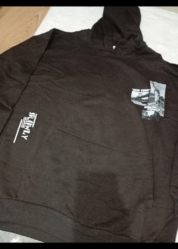 Siyah Baskılı Erkek Sweatshirt - Görsel 2