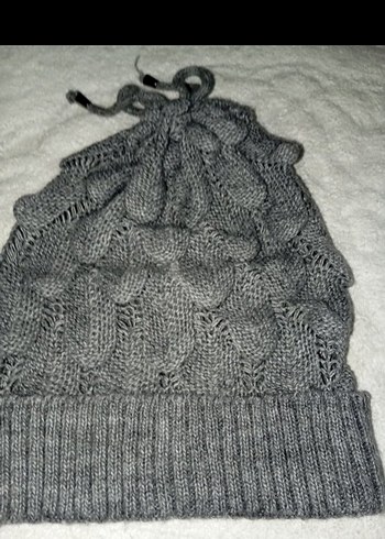 Kadın Gri Örgü Bere - Görsel 2