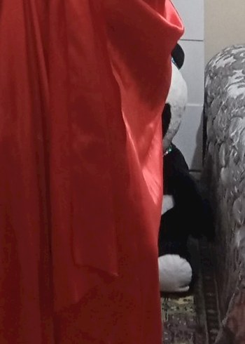 Kırmızı Uzun Drapeli Abiye Elbise - Görsel 3