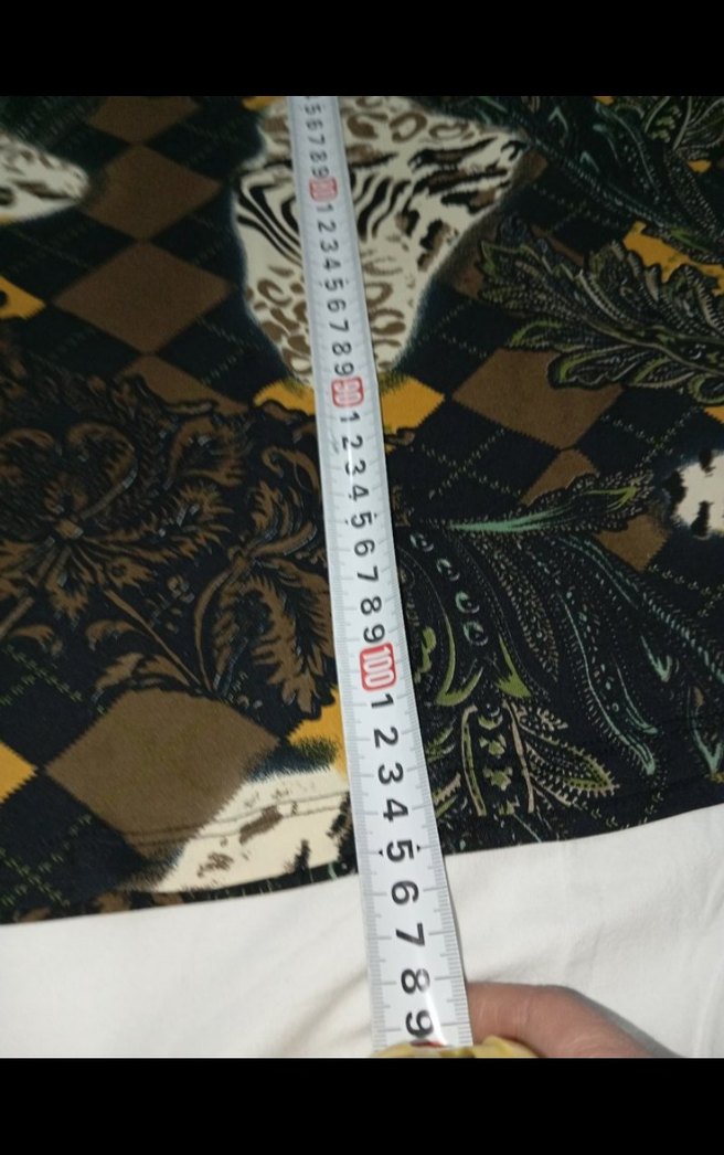 Kahverengi Desenli V Yaka Uzun Bohem Elbise - Görsel 3