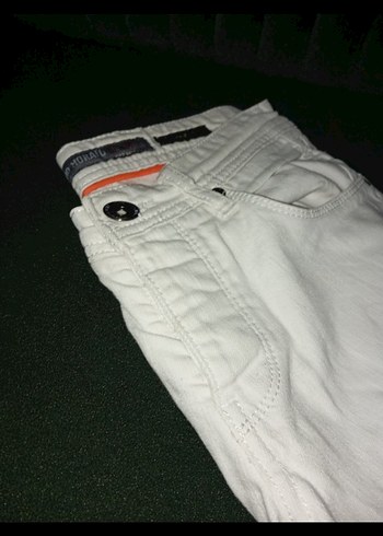 Nakışlı Beyaz  erkek jean - Görsel 3