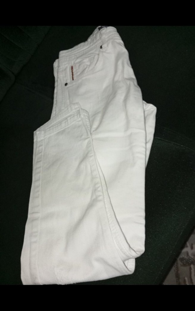 Nakışlı Beyaz  erkek jean - Görsel 2