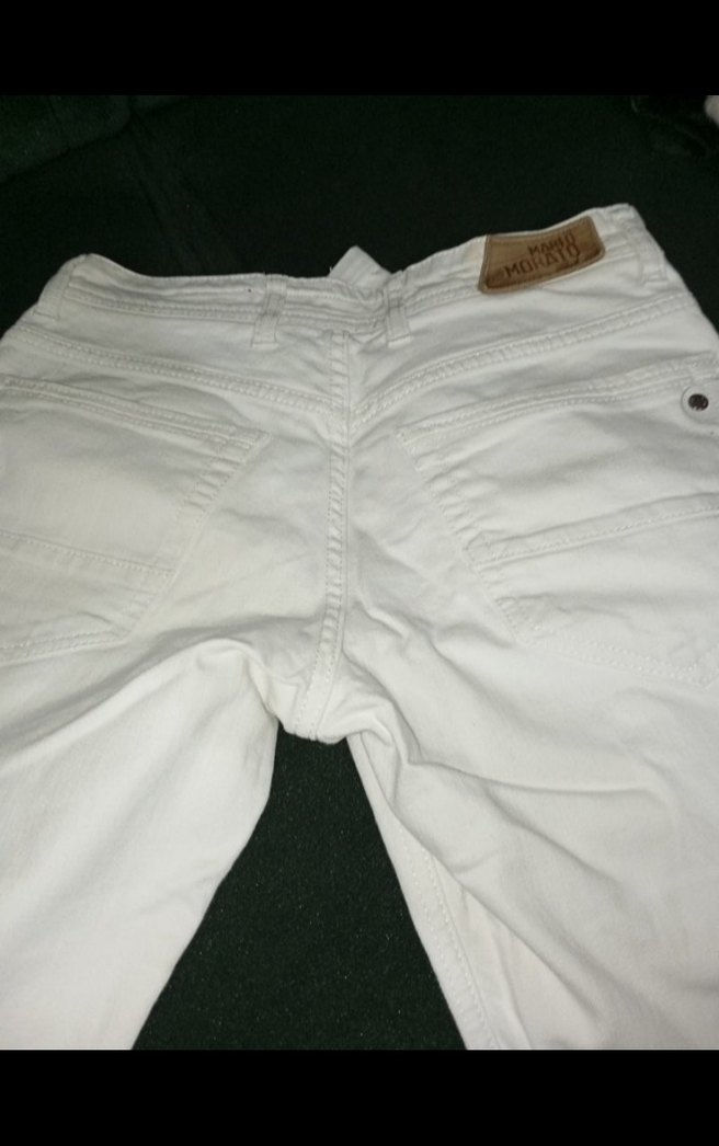 Nakışlı Beyaz  erkek jean - Görsel 5