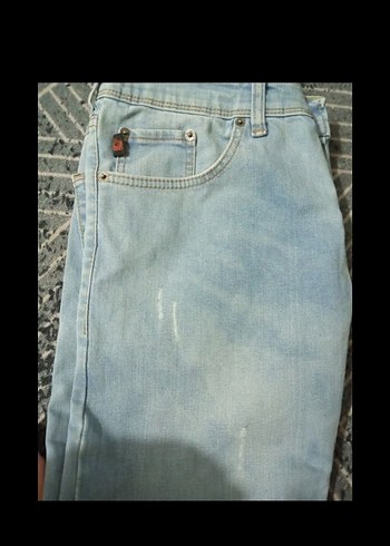 Erkek Beyaz Batik Desenli Normal Kesim Kot Pantolon - Görsel 3