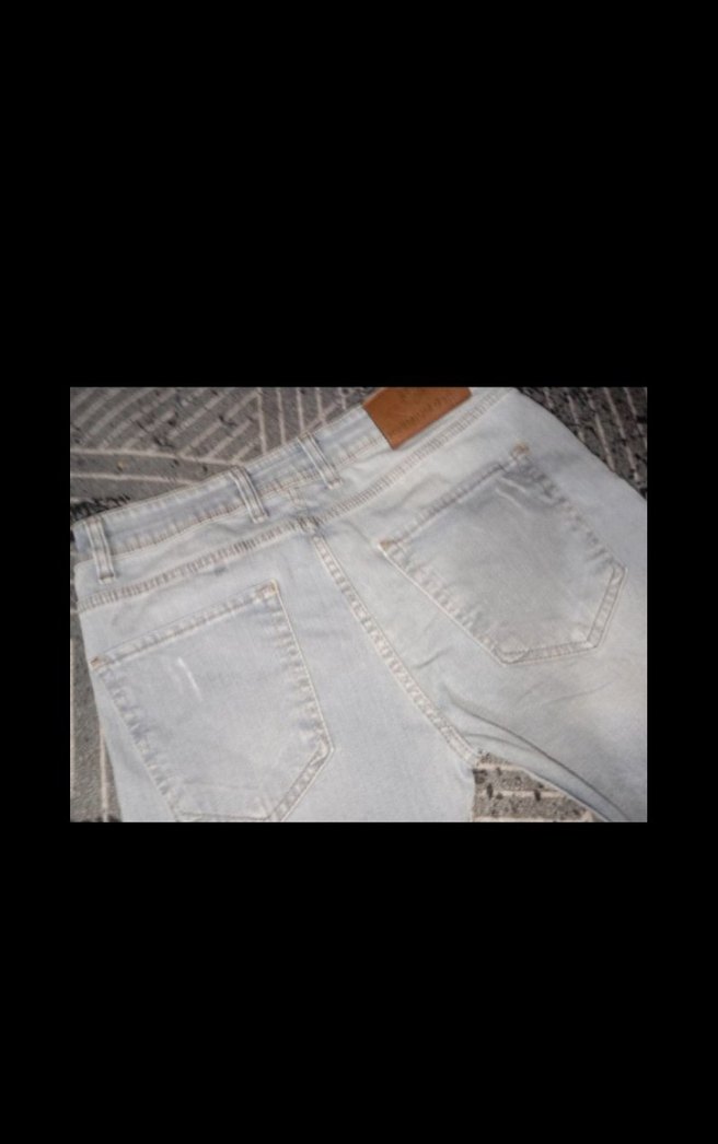 Erkek Beyaz Batik Desenli Normal Kesim Kot Pantolon - Görsel 4