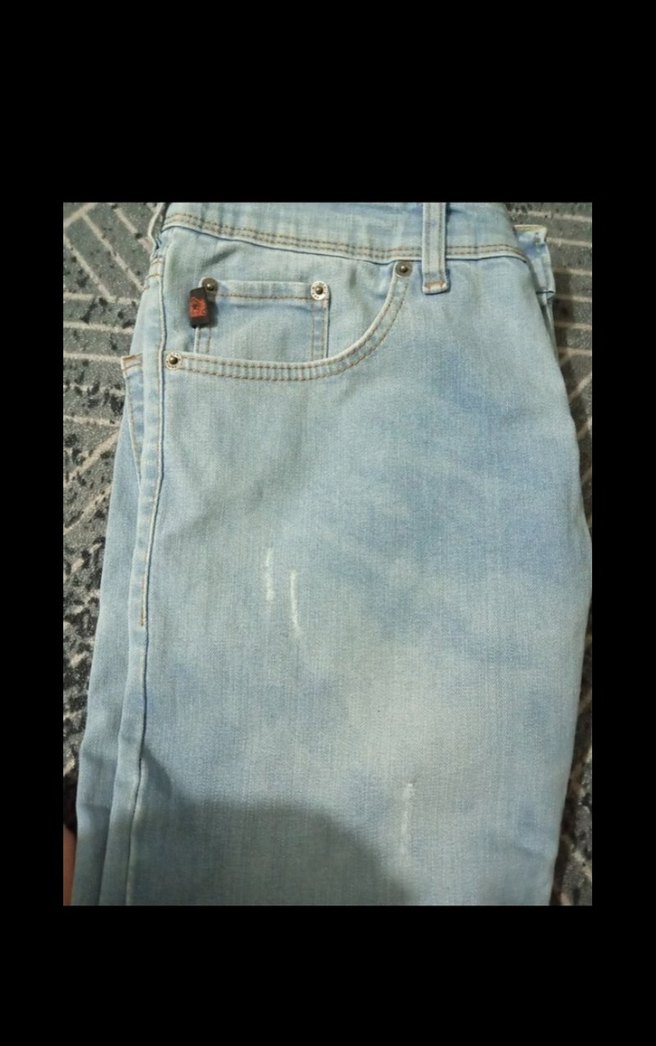 Erkek Beyaz Batik Desenli Normal Kesim Kot Pantolon - Görsel 3