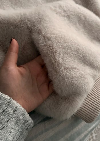 Bej Kadın Peluş Ceket - Görsel 9