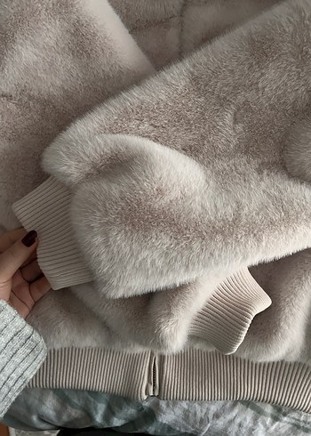 Bej Kadın Peluş Ceket - Görsel 6