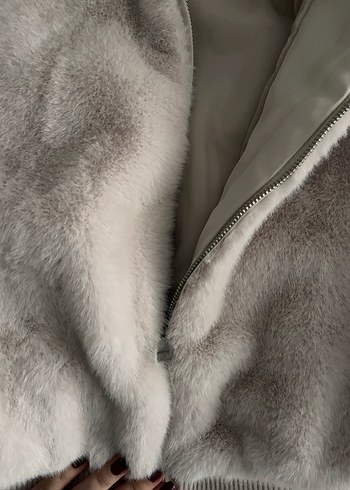 Bej Kadın Peluş Ceket - Görsel 4