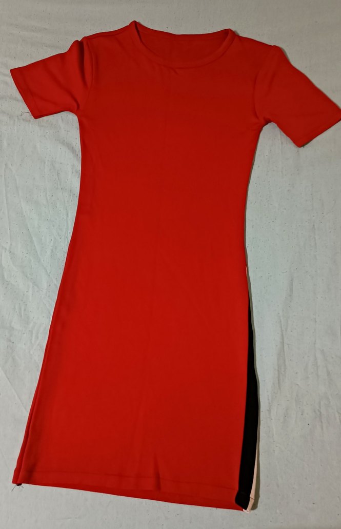 Kırmızı Kısa Kollu elbise - Görsel 2