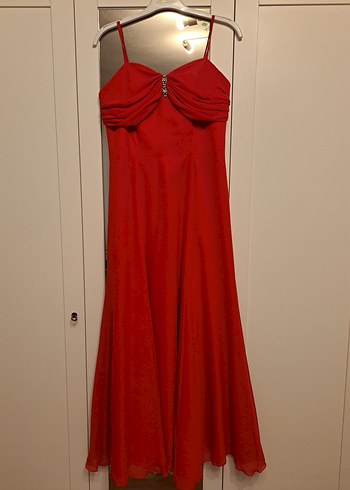 Uzun Kırmızı Kadın Kına Elbise - Görsel 2