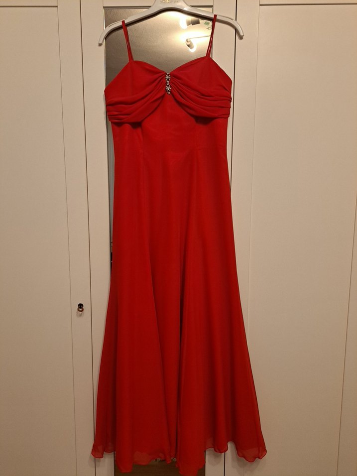 Uzun Kırmızı  Kadın Kına Elbise - Görsel 2